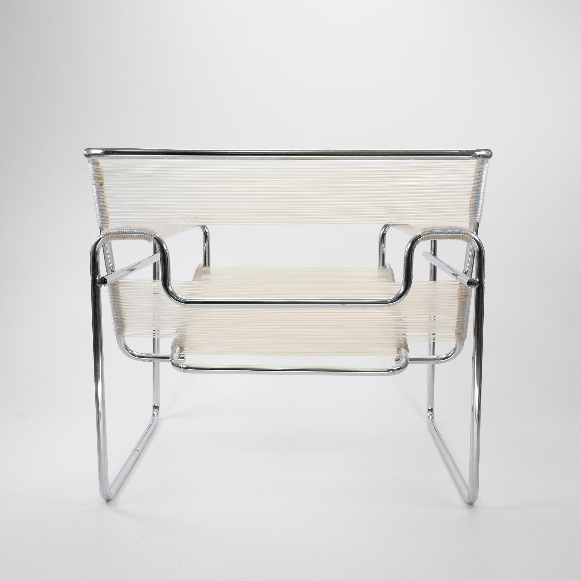 Wassily Chair Chrom Spaghetti-Bespannung Transparent  2