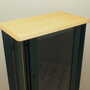 Vintage display cabinet oak wood green 1980s 8