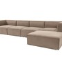 Sofa Récamiere Rechts Leinen Holz Cappuccino 3