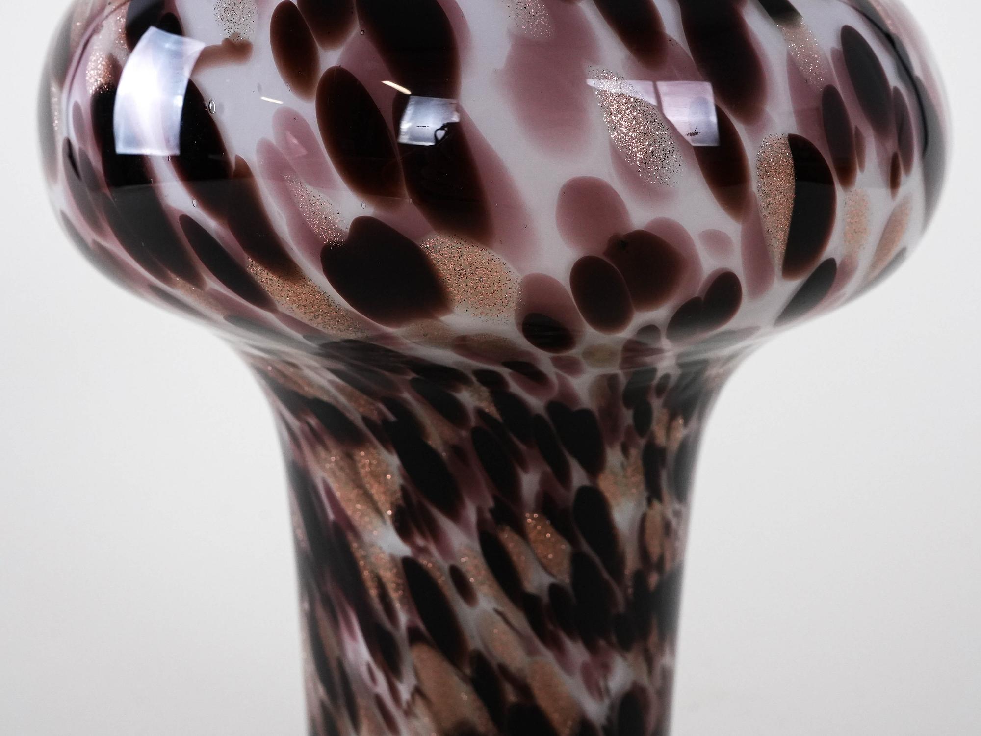 Leopard print glass vase brown 7