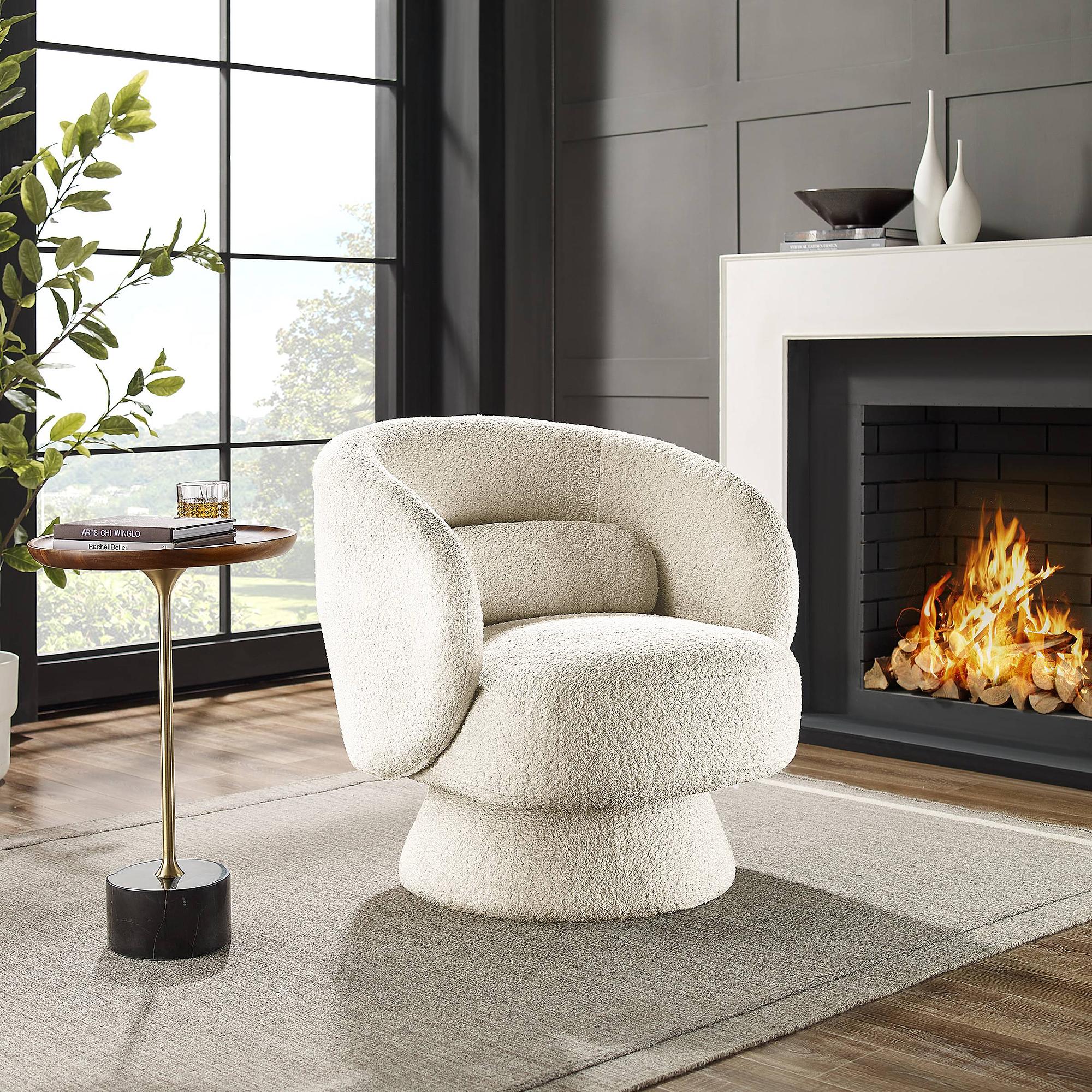 Drehbarer Loungesessel LANARE Creme 2