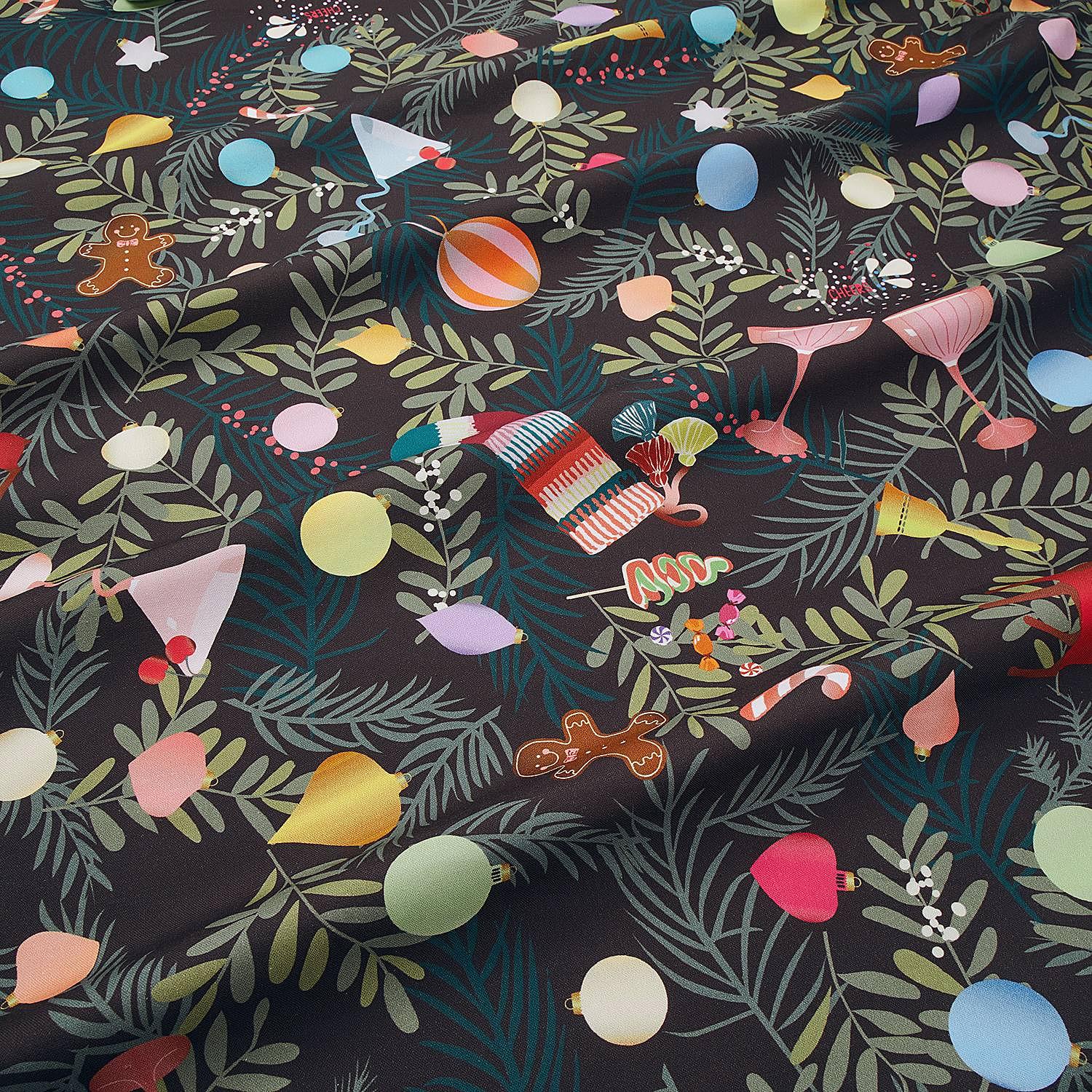 Christmas Cheers Tablecloth Cotton Multicolor 160x250cm 1