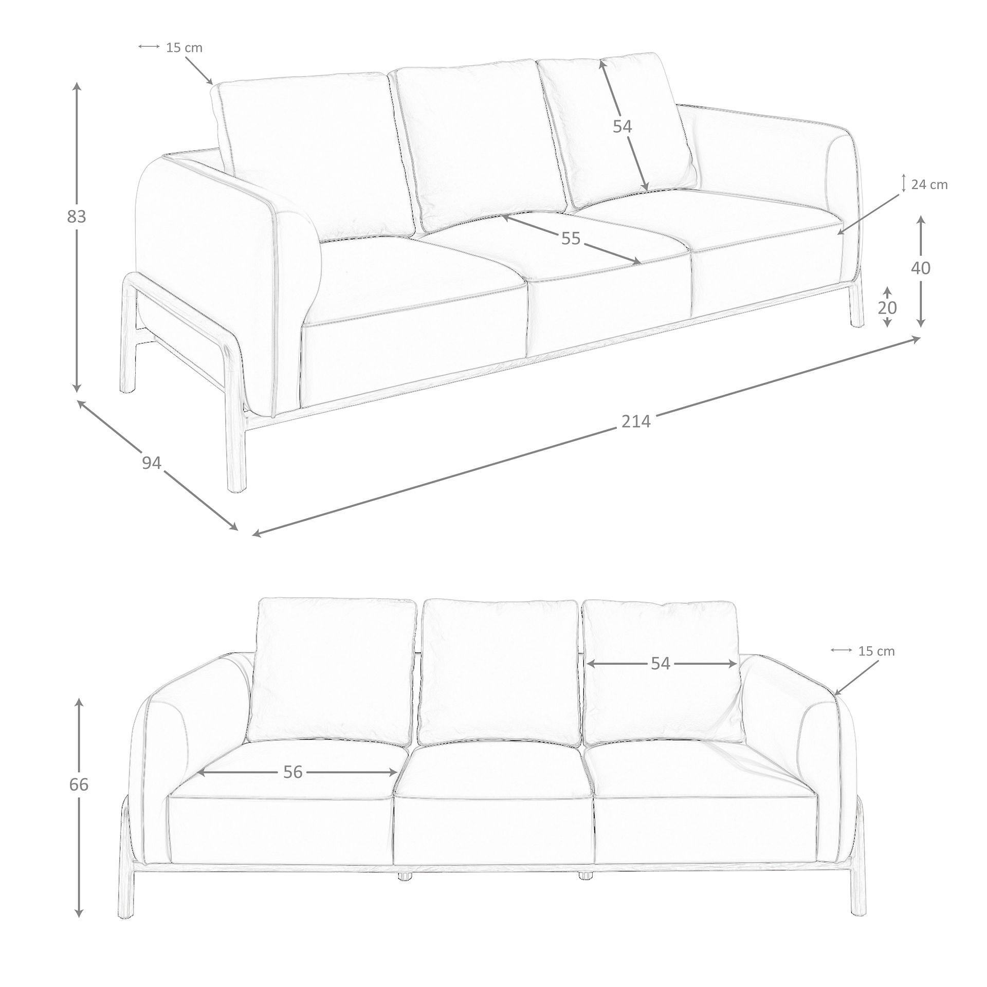 Sofa 6257 2-Sitzer Leder Braun 7