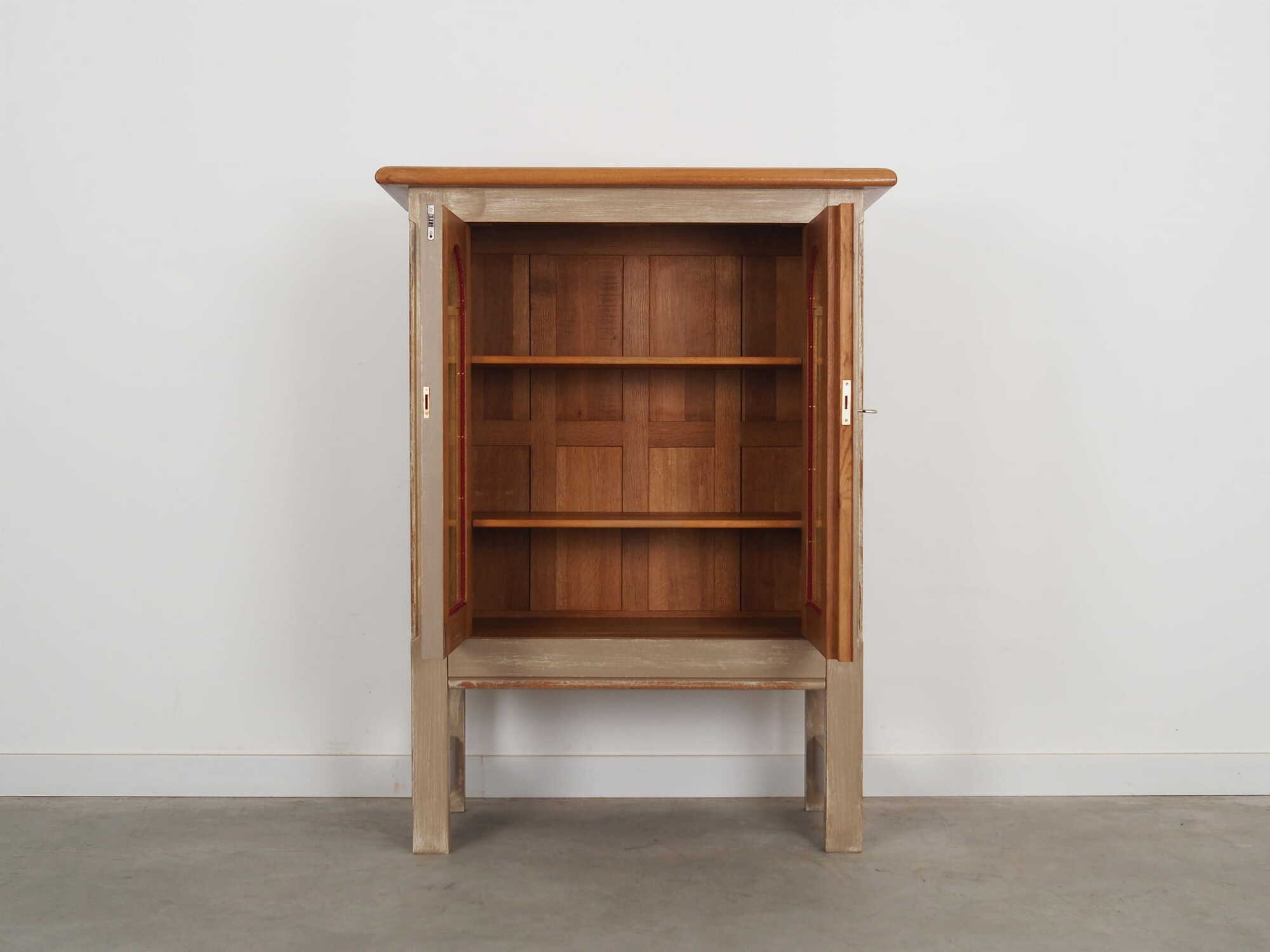 Vintage Display Cabinet Wood Grey 1960s  2