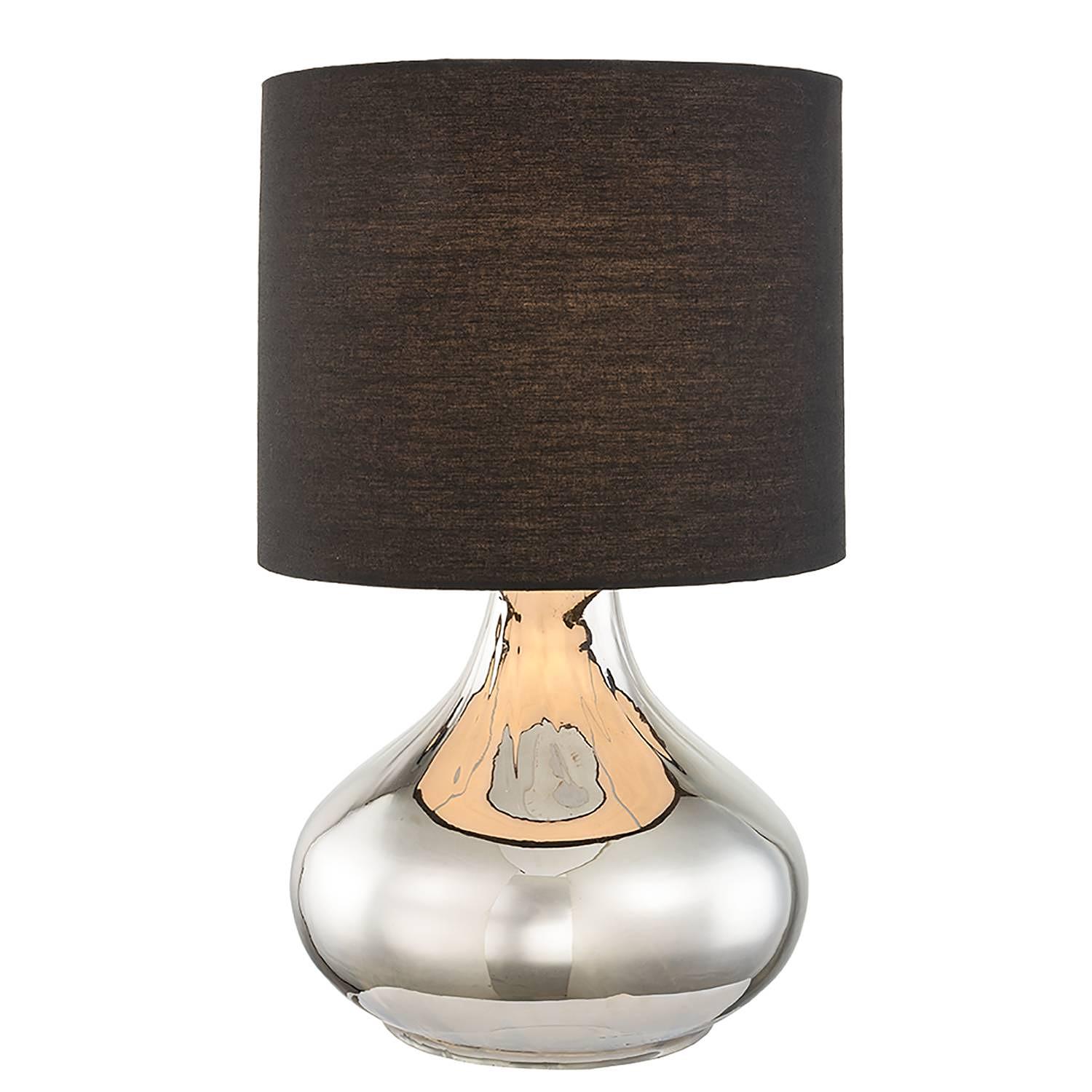 Salo IV Tischleuchte Baumwollstoff Rauchglas 1-flammig 0