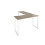 Corner desk wood decor grey white 165 x 120 cm 2