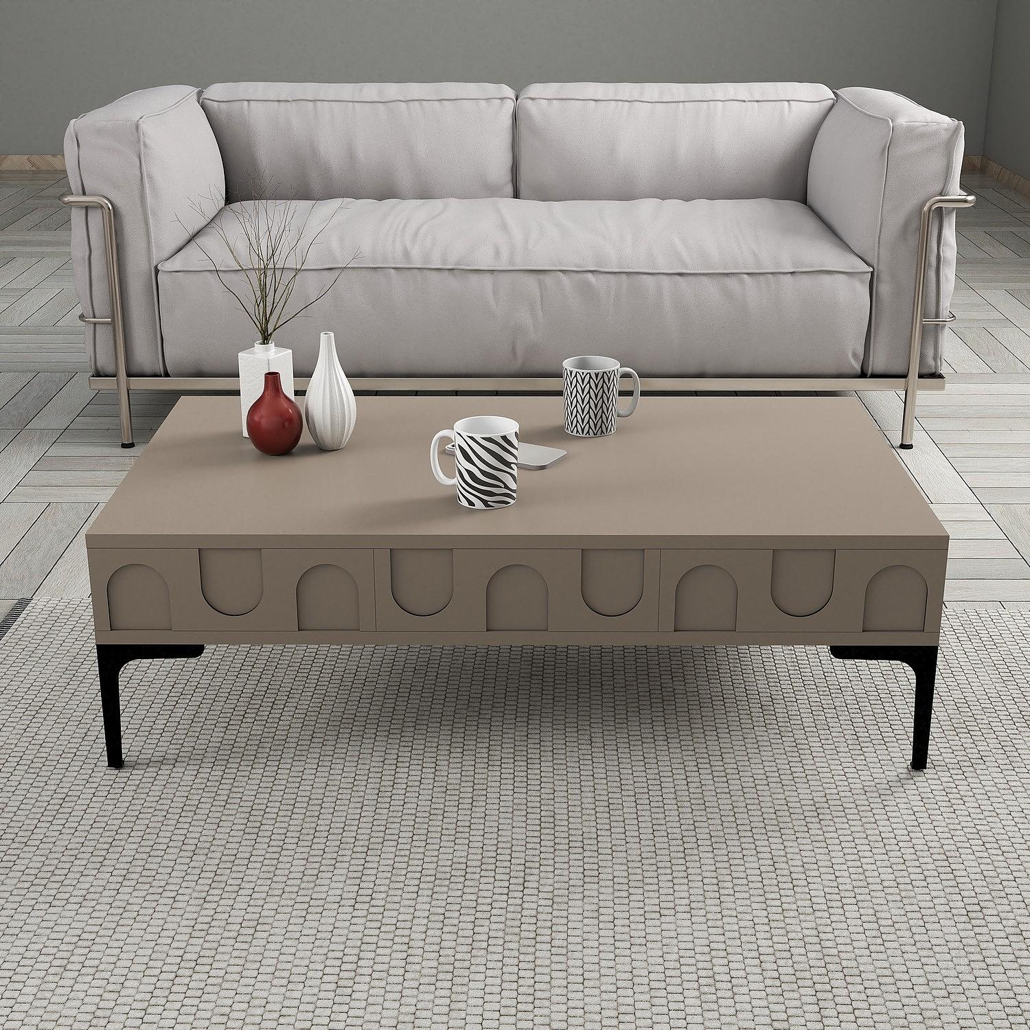 Lyon 3 Living room furniture set Wood veneer Atlas Black 3