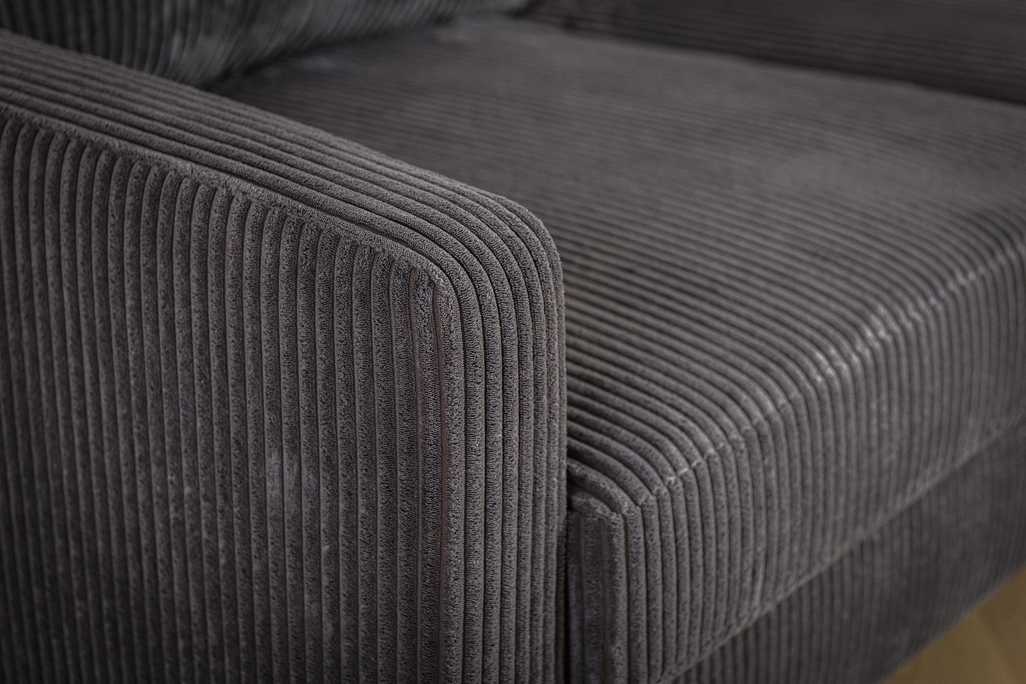 Sofa 3-Sitzer Chaiselongue Links Rechts Grau 5