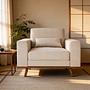 Armchair Japandi 1-Seater Fabric Beige 0