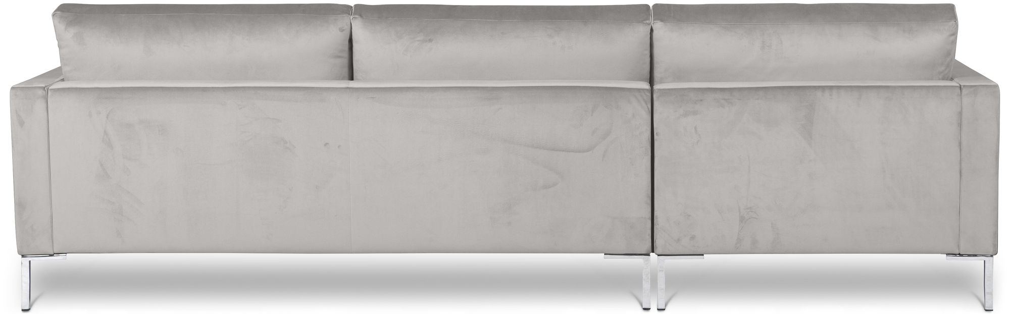 Portobello Sofa Récamiere Links Samt Metall Hellgrau 2