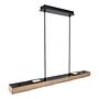 LED pendant lamp Joya iron oak solid wood black 4