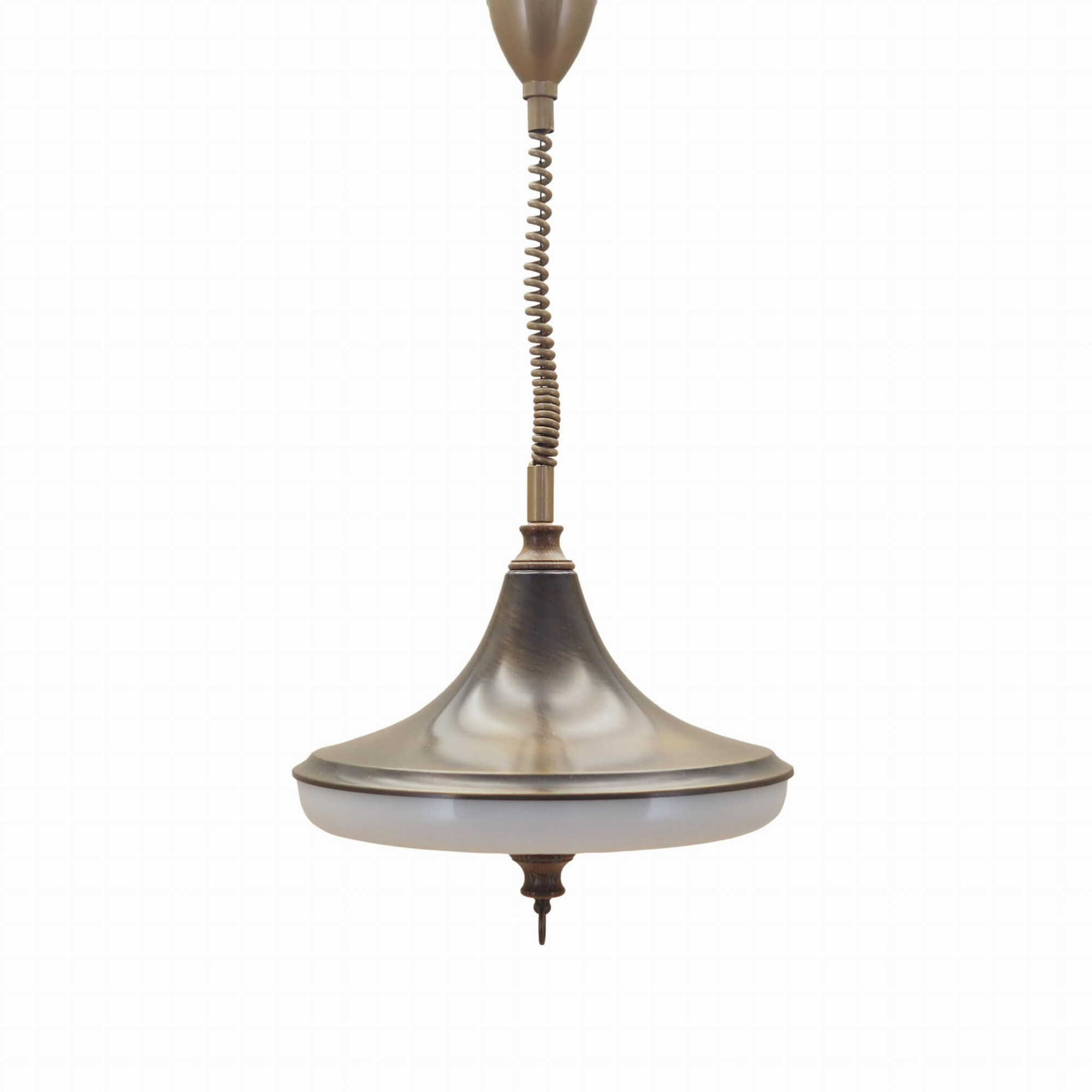 Vintage Pendant Lamp Metal Plastic White 1980s 0