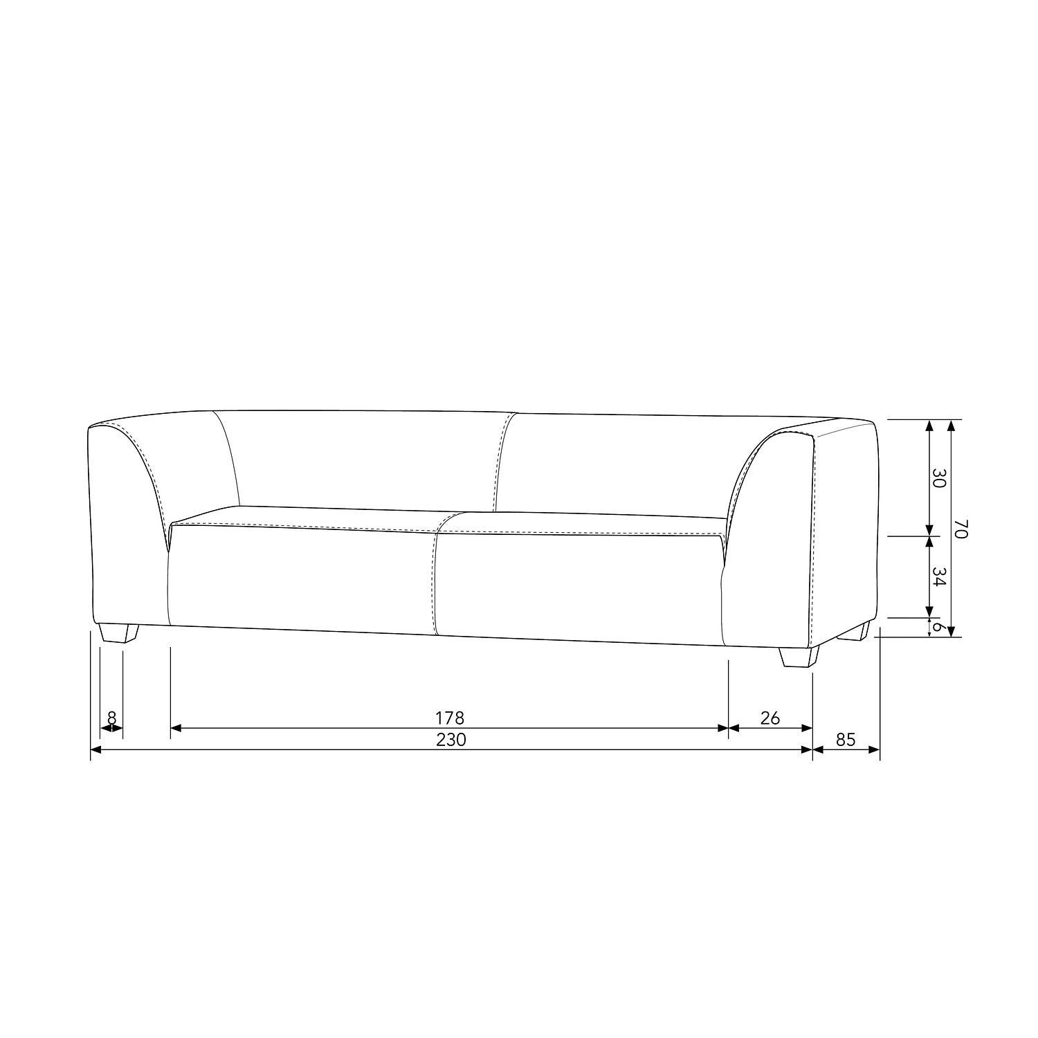 Hollandia Garten 3-Sitzer Sofa Grau 6
