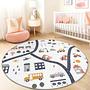 Road map children's rug Multicolored ⌀150cm 1