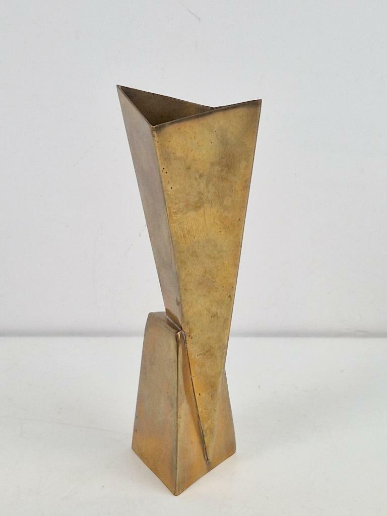 Vintage Vase Messing Versilbert 1930er Jahre 4