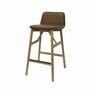 2x Bardot 0036 Wood Bar Stool Wood Leather Brown 0