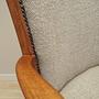 Vintage Stuhl Walnussholz Textil Grau 1970er Jahre 12