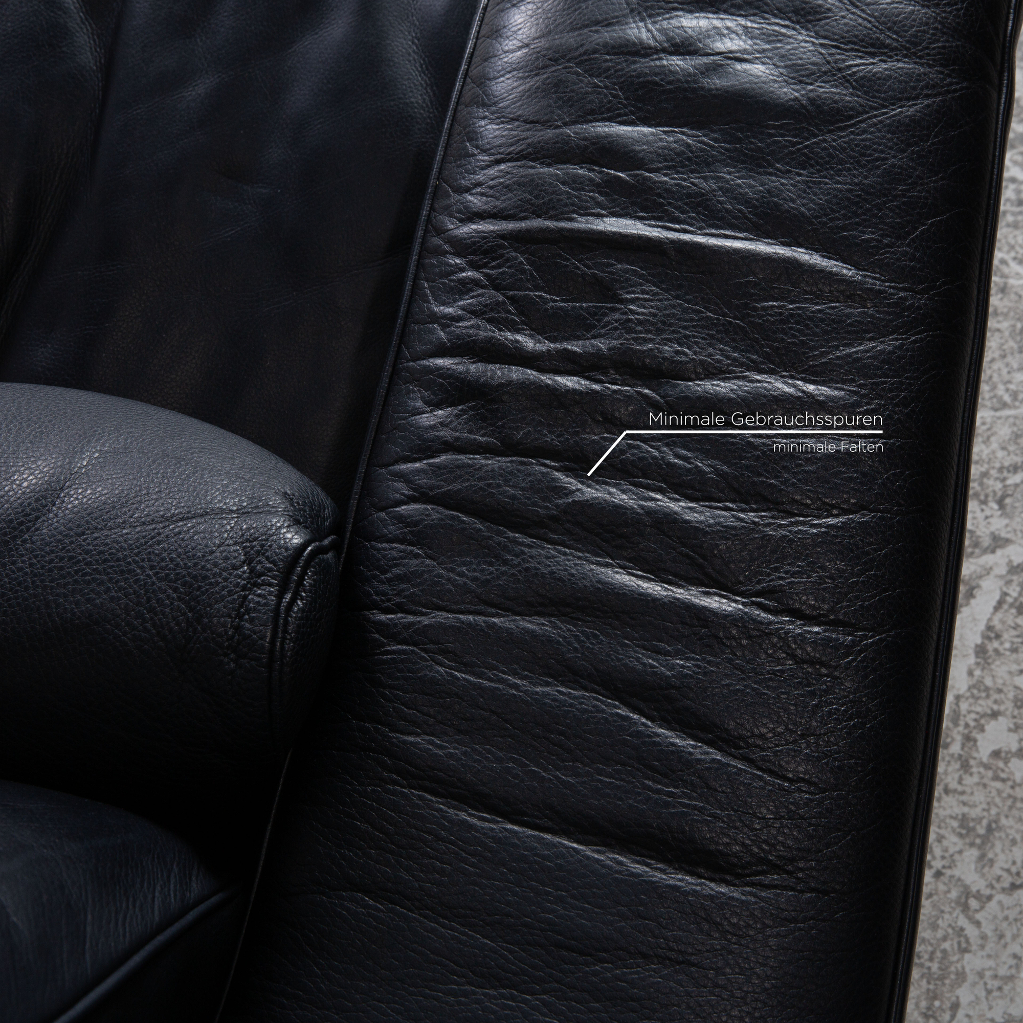 6500 Sofa 3-Sitzer mit Funktion Leder Dunkelblau 3