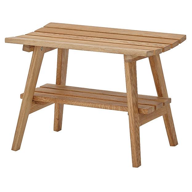 Massive Garderobenbank Eiche Breite: 60 cm 1