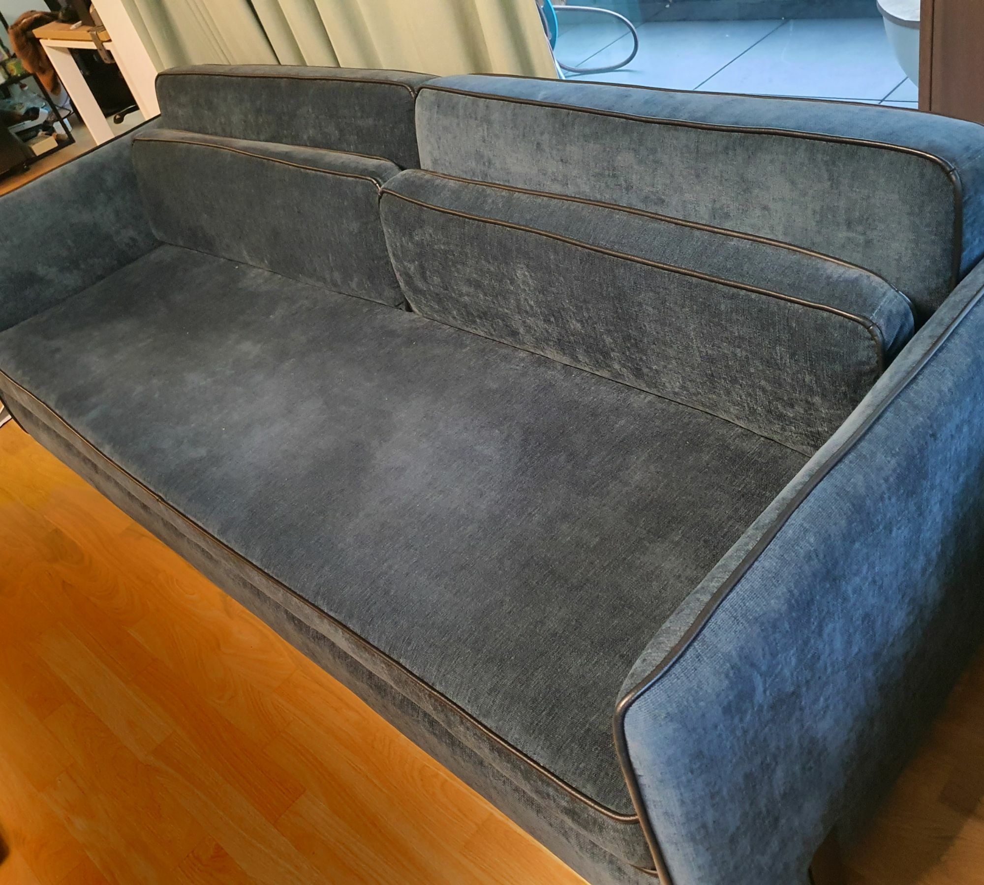 Bungalow Schlafsofa 3-Sitzer Baumwolle Blau 9