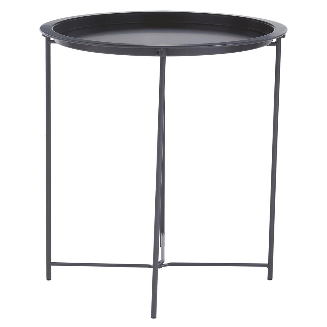 Steel Round Side Table Metal Grey 1