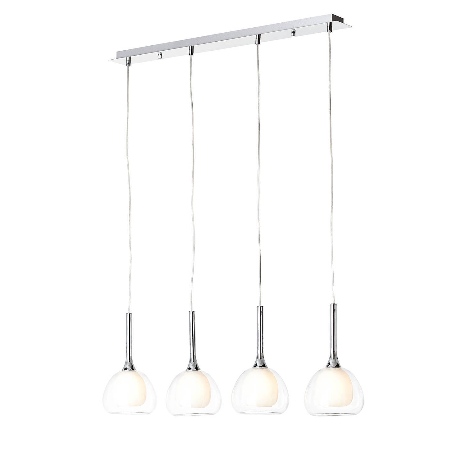 Pendant light Hadan IV frosted glass / iron 4-flame 1