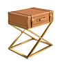 Eckbeistelltisch Leder Braun 1