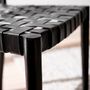 2x Esszimmerstuhl Teakholz Leder Schwarz 6