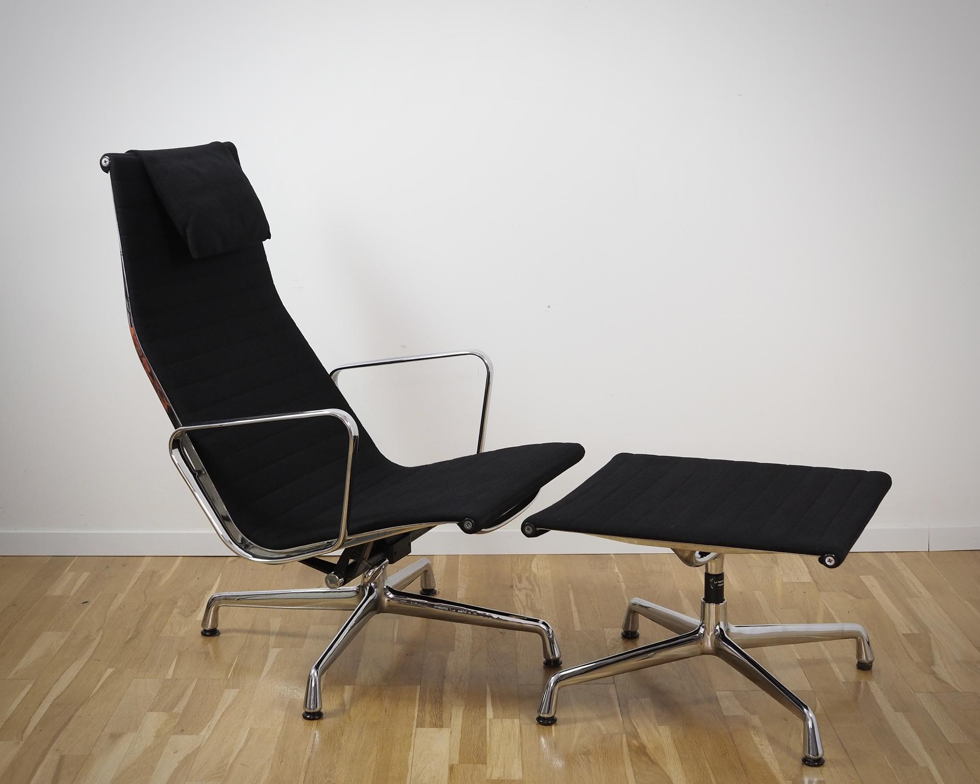 Aluminium Chair EA 124 & EA 125 Hopsack Schwarz 1