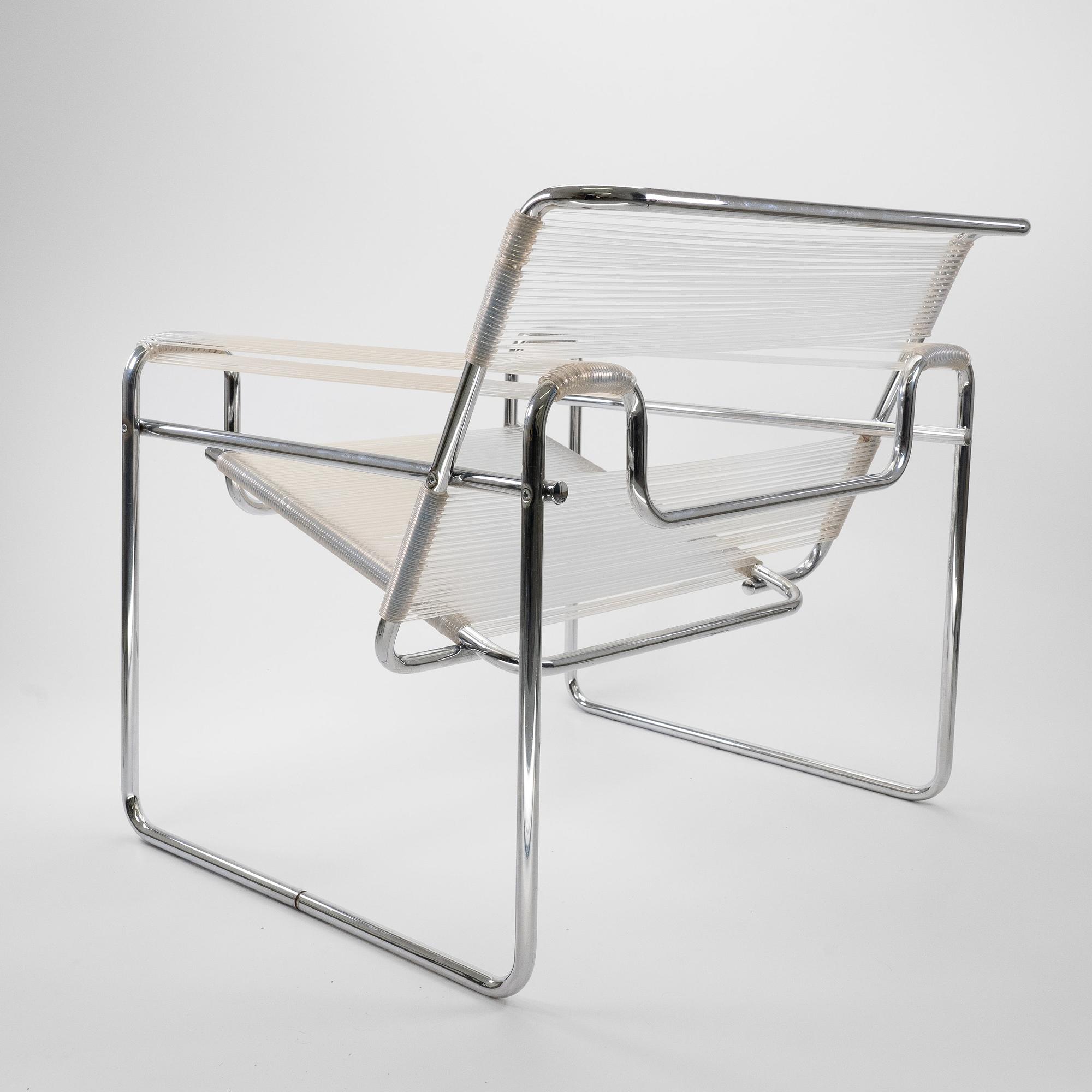 Wassily Chair Chrom Spaghetti-Bespannung Transparent  3