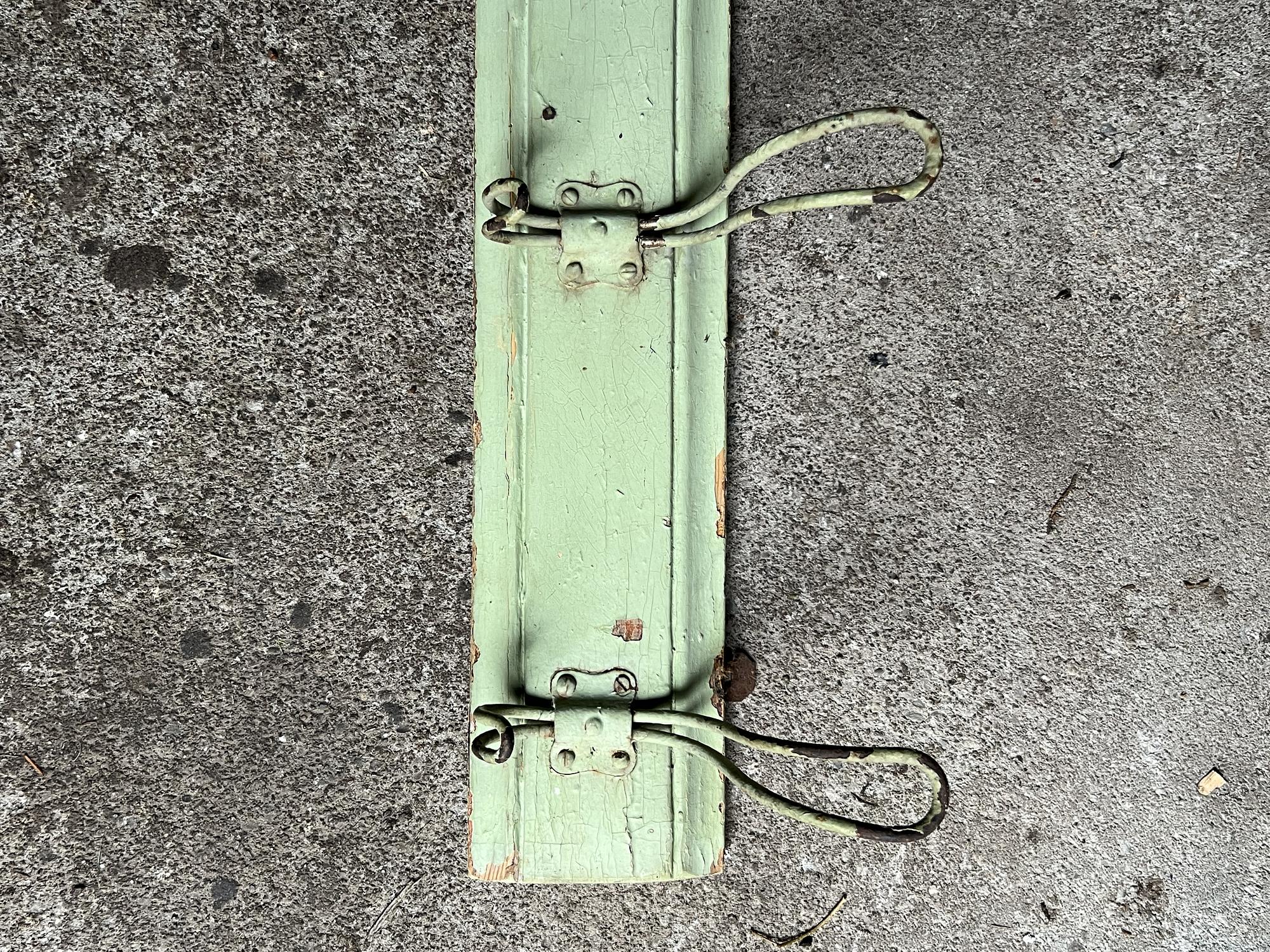 Vintage Wall Coat Rack Wood Green 1