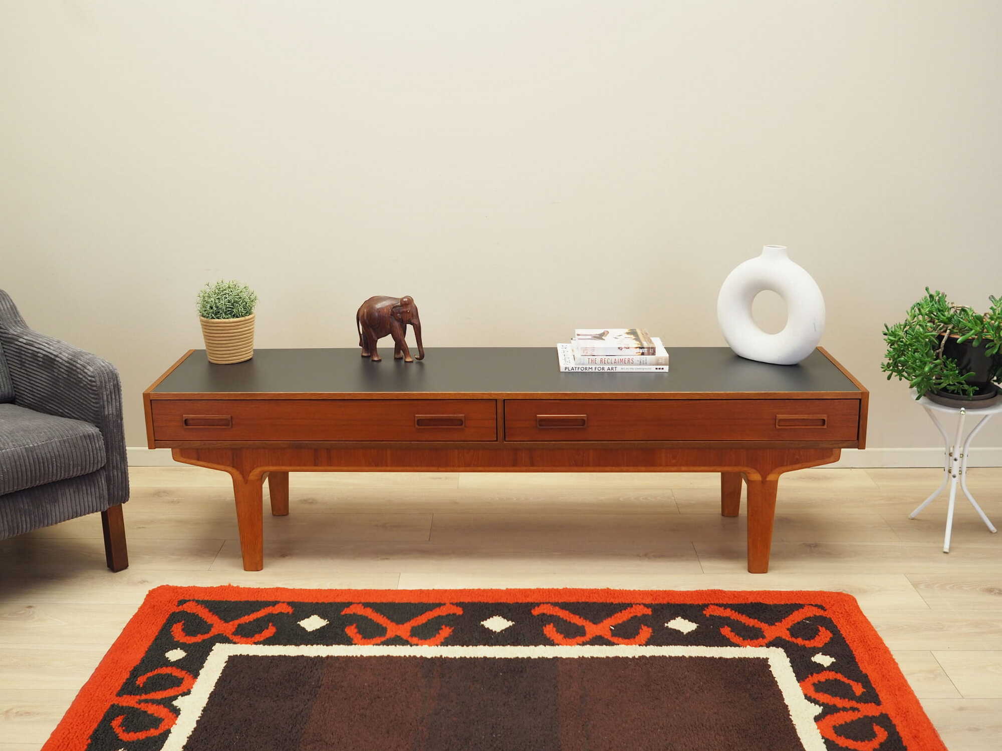 Vintage lowboard teak brown 1960s 2