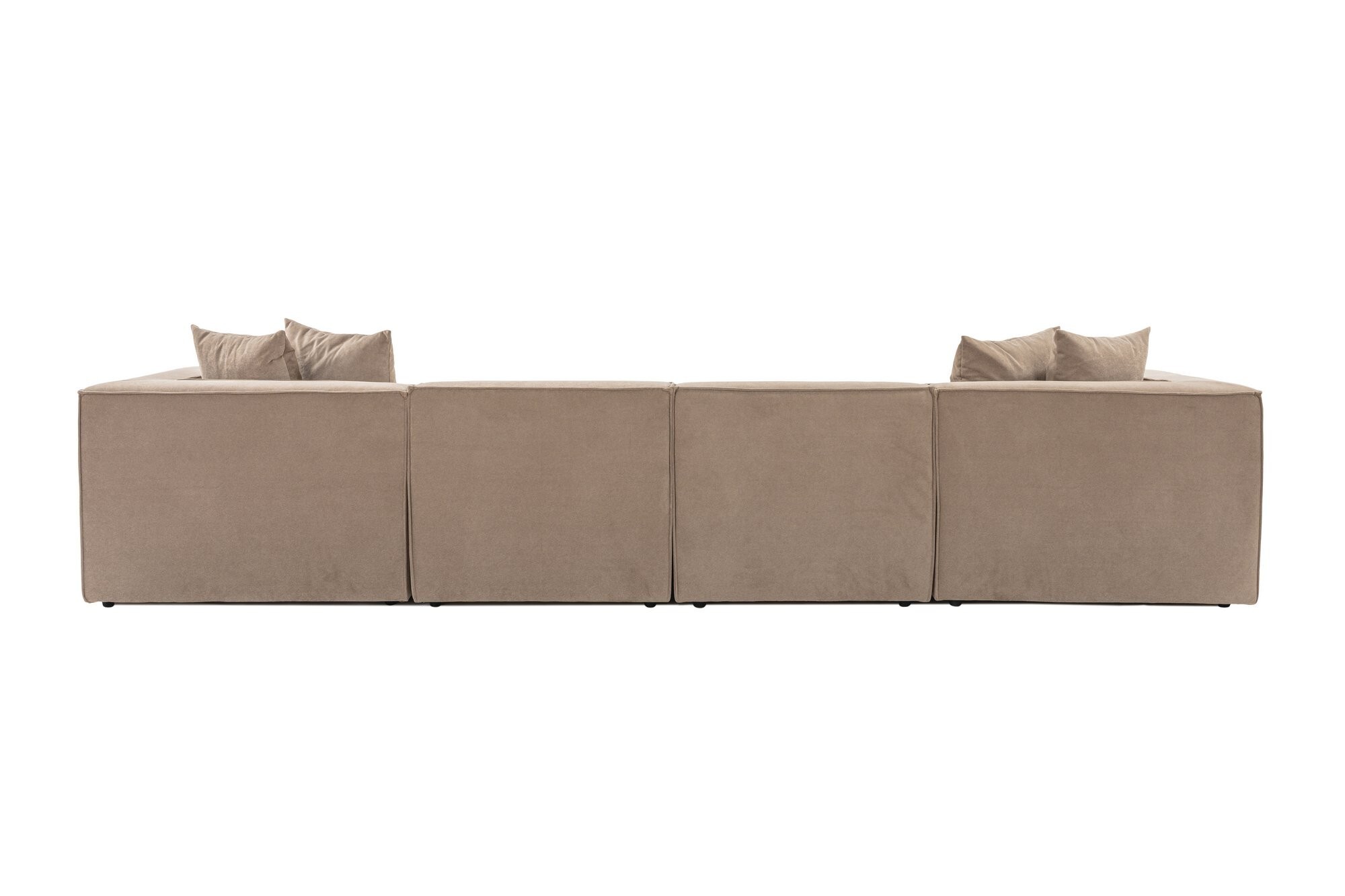 Sofa Récamiere Rechts Leinen Holz Cappuccino 4