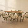 Niublau Garden Table 6-Seater Plastic Brown 180x90x75 cm 2