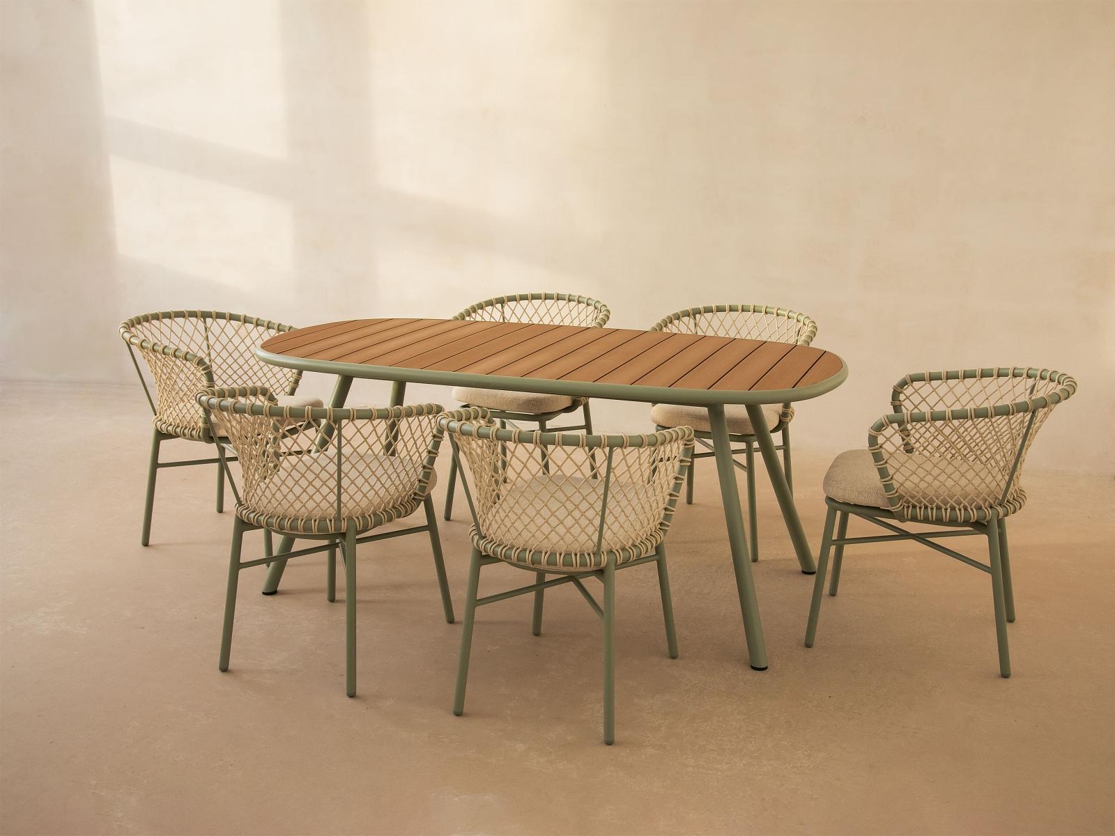 Niublau Garden Table 6-Seater Plastic Brown 180x90x75 cm 2