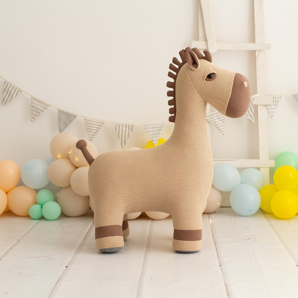 Pferd Maxi Plüschtier Baumwolle Braun 4