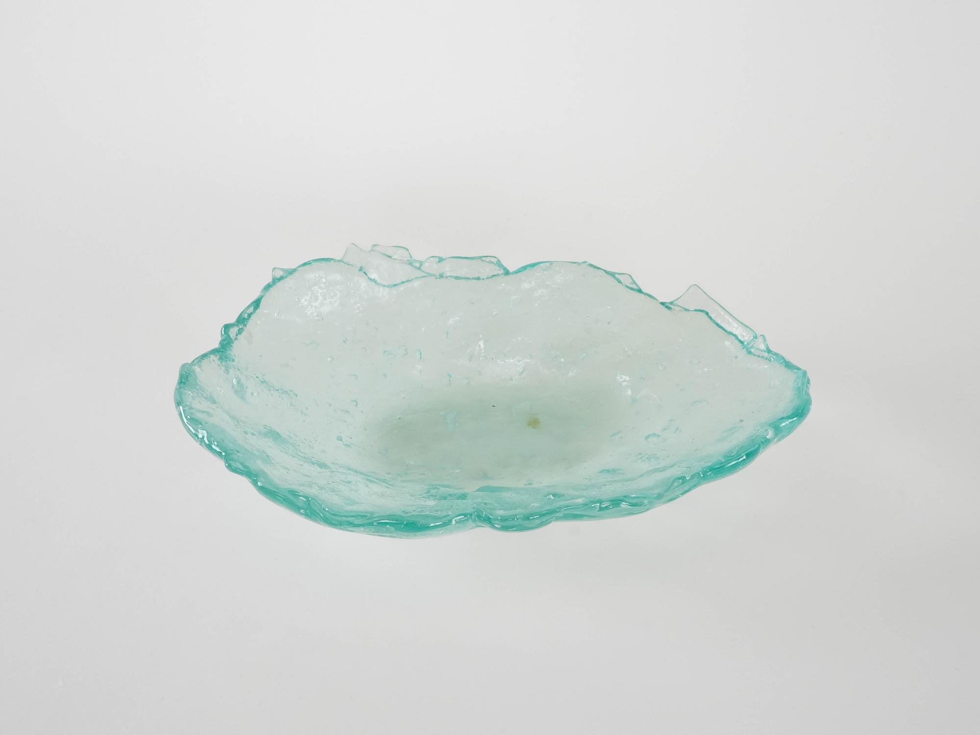 Glass bowl Green Transparent 1970s 4