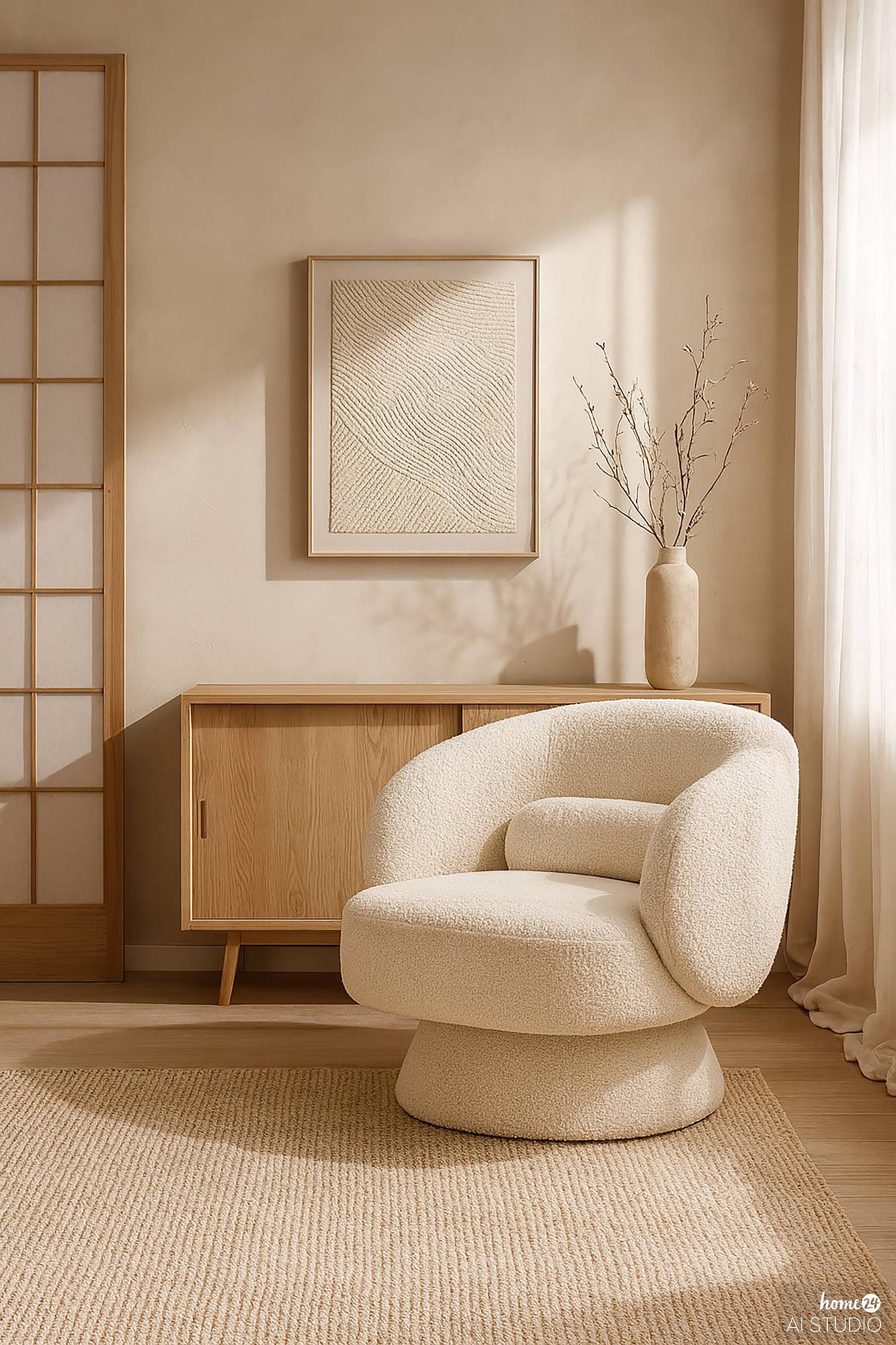 Drehbarer Loungesessel LANARE Creme 3