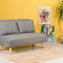 Foldable sofa bed 2-seater light grey 1