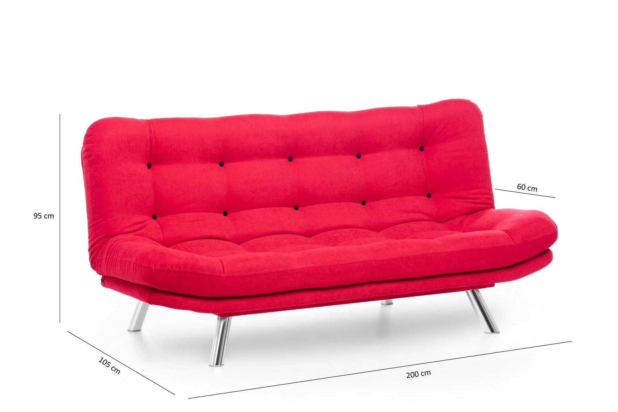 Misa Sofa Bed 3-Seater Red 9