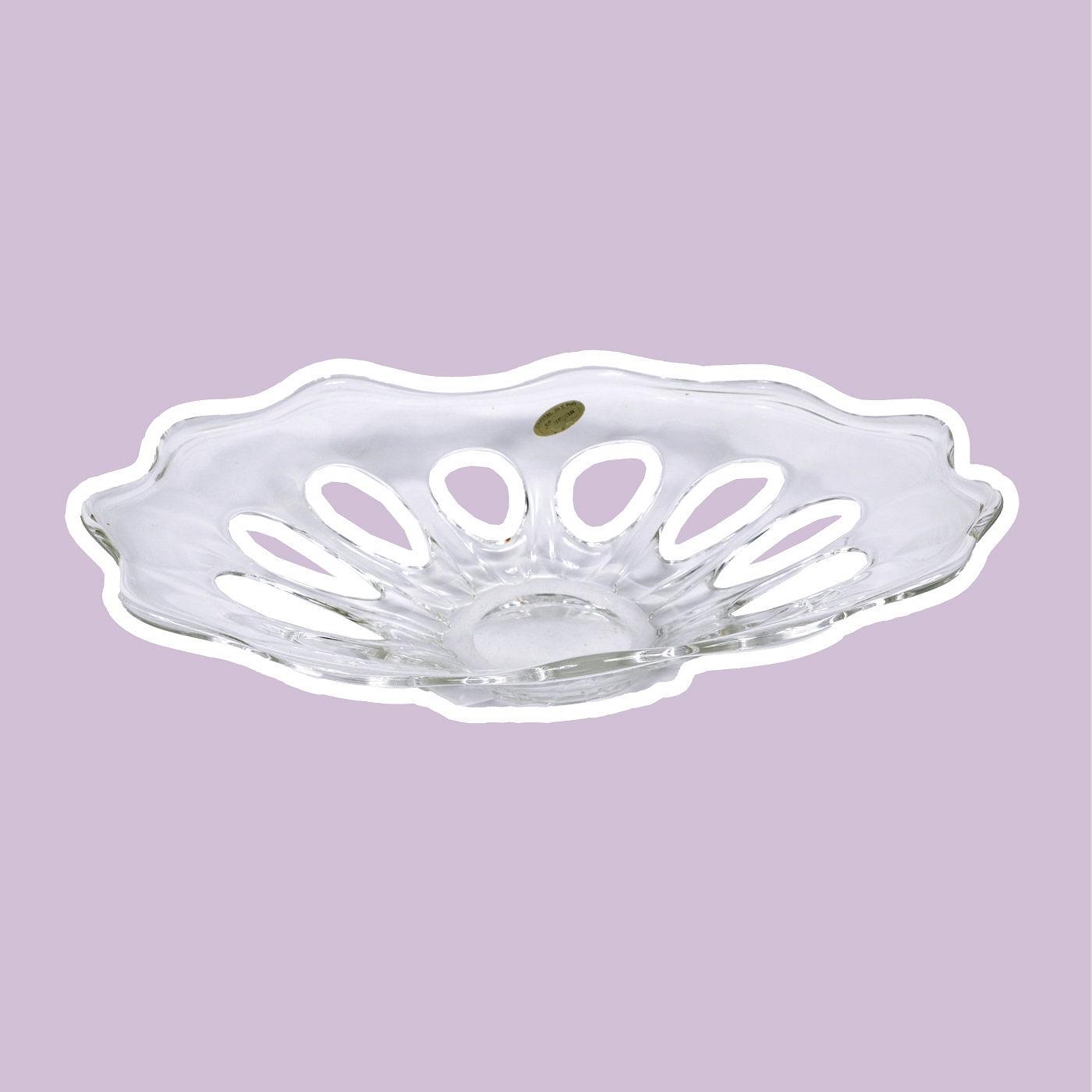 Vintage Handmade Fruit Bowl Lead Crystal 0