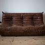 Togo Sofa 3-Sitzer Pull-Up-Leder Walnussbraun 0