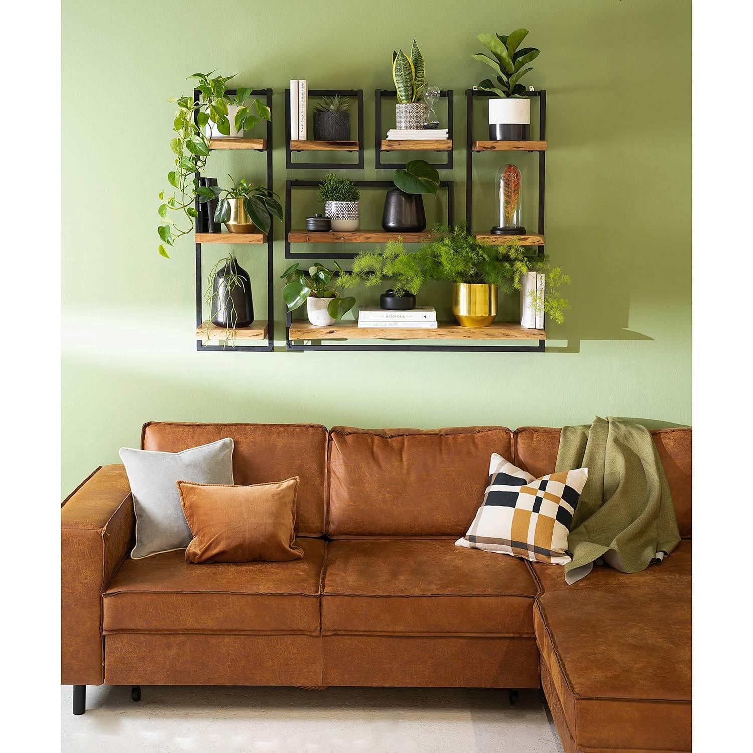 Kaawo I Wall Shelf Acacia Metal Black 2