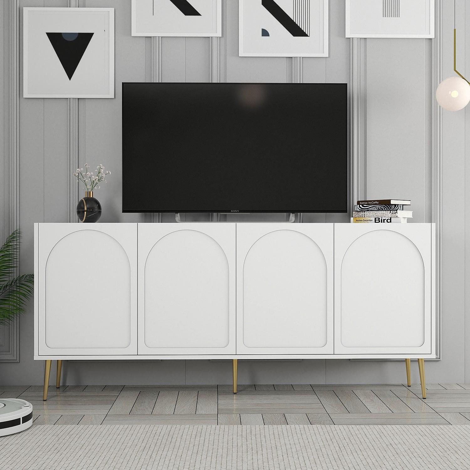 Lyon 80 Console White Gold Wood Veneer 5