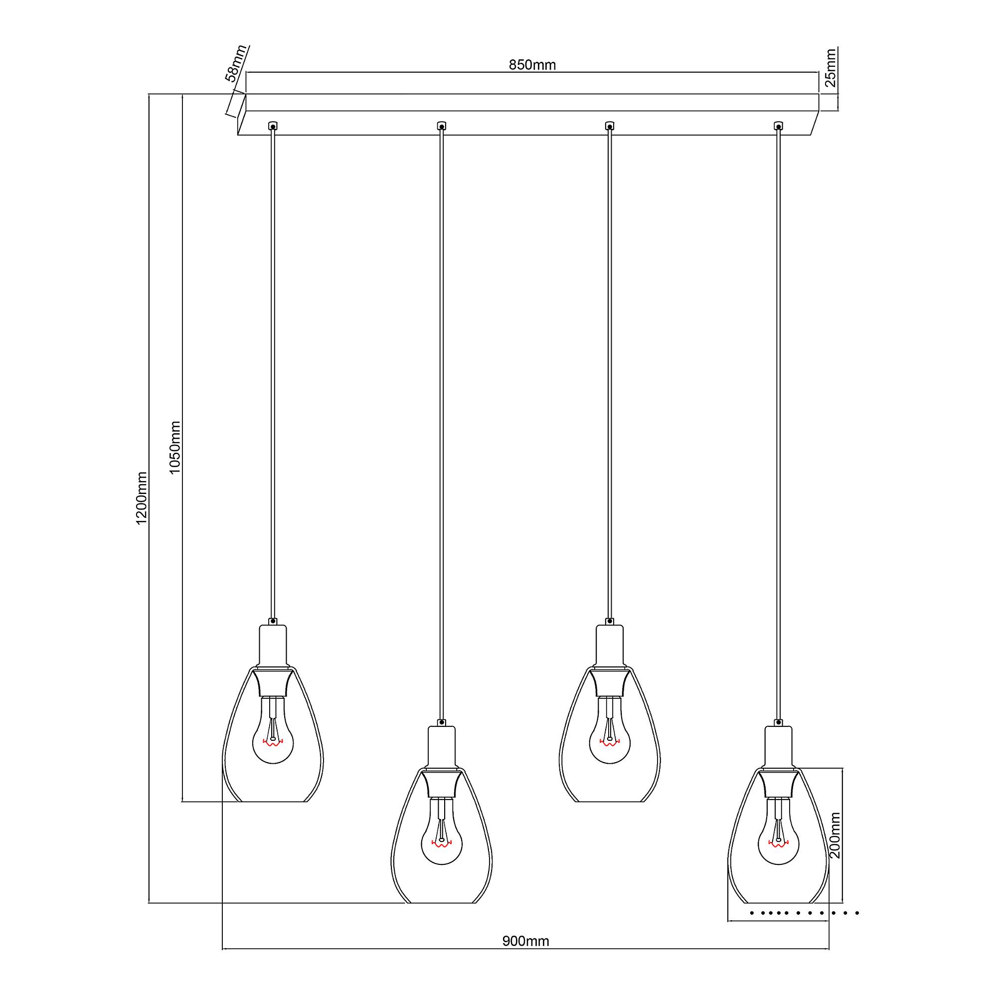 Fanni Type A Pendant Light Smoked Glass Iron Black 4