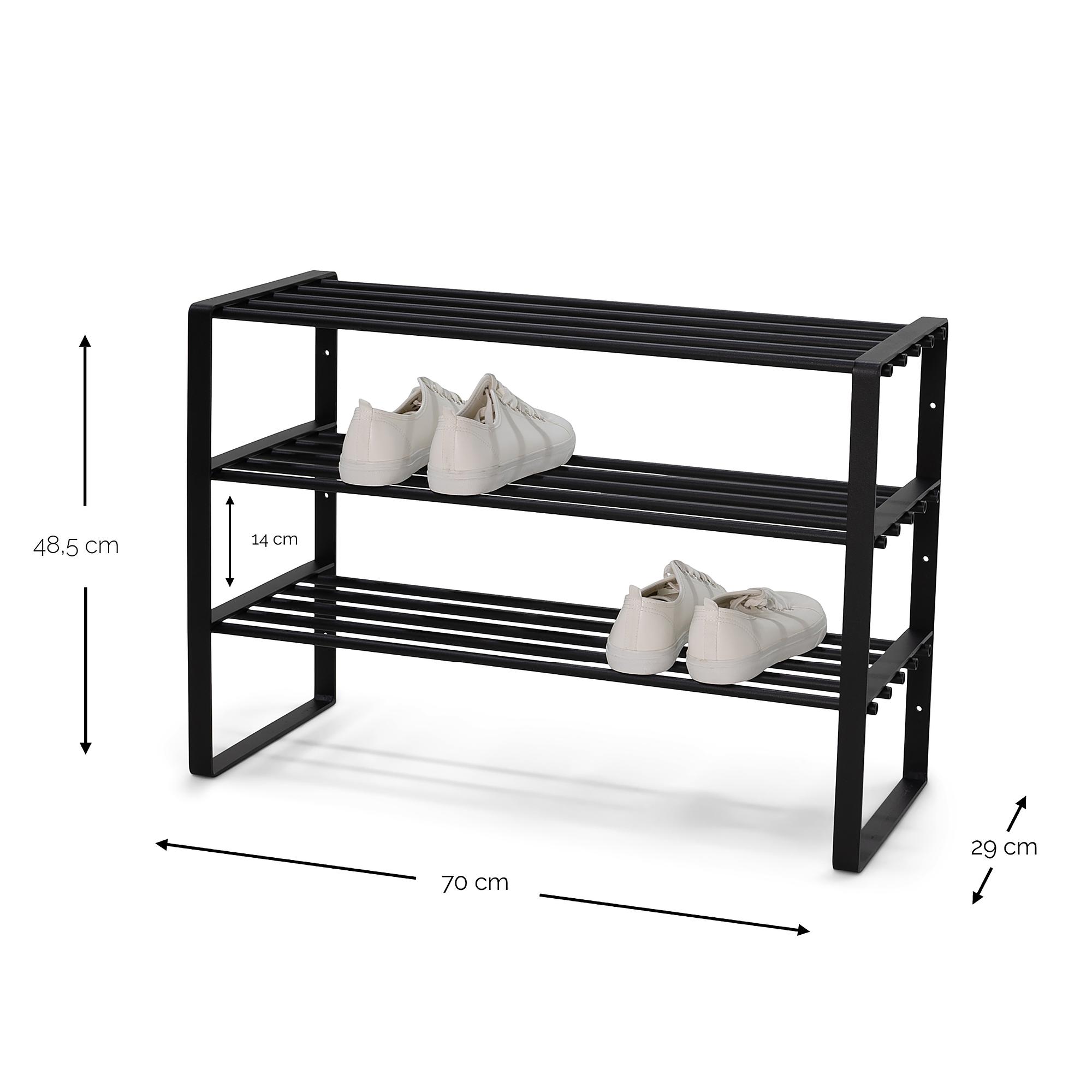 Shoe rack Welbeck with 3 shelves metal cashmere 4