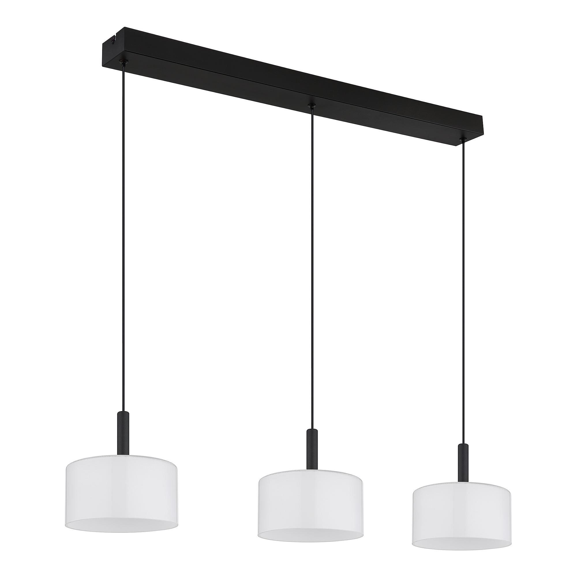 Trenton LED pendant light opal glass black 4