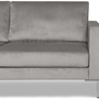 Portobello Sofa Récamiere Links Samt Metall Hellgrau 3