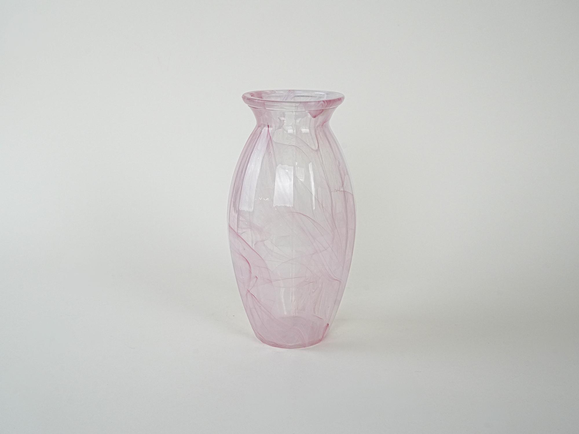 Glasvase Rosa 1980er Jahre 2