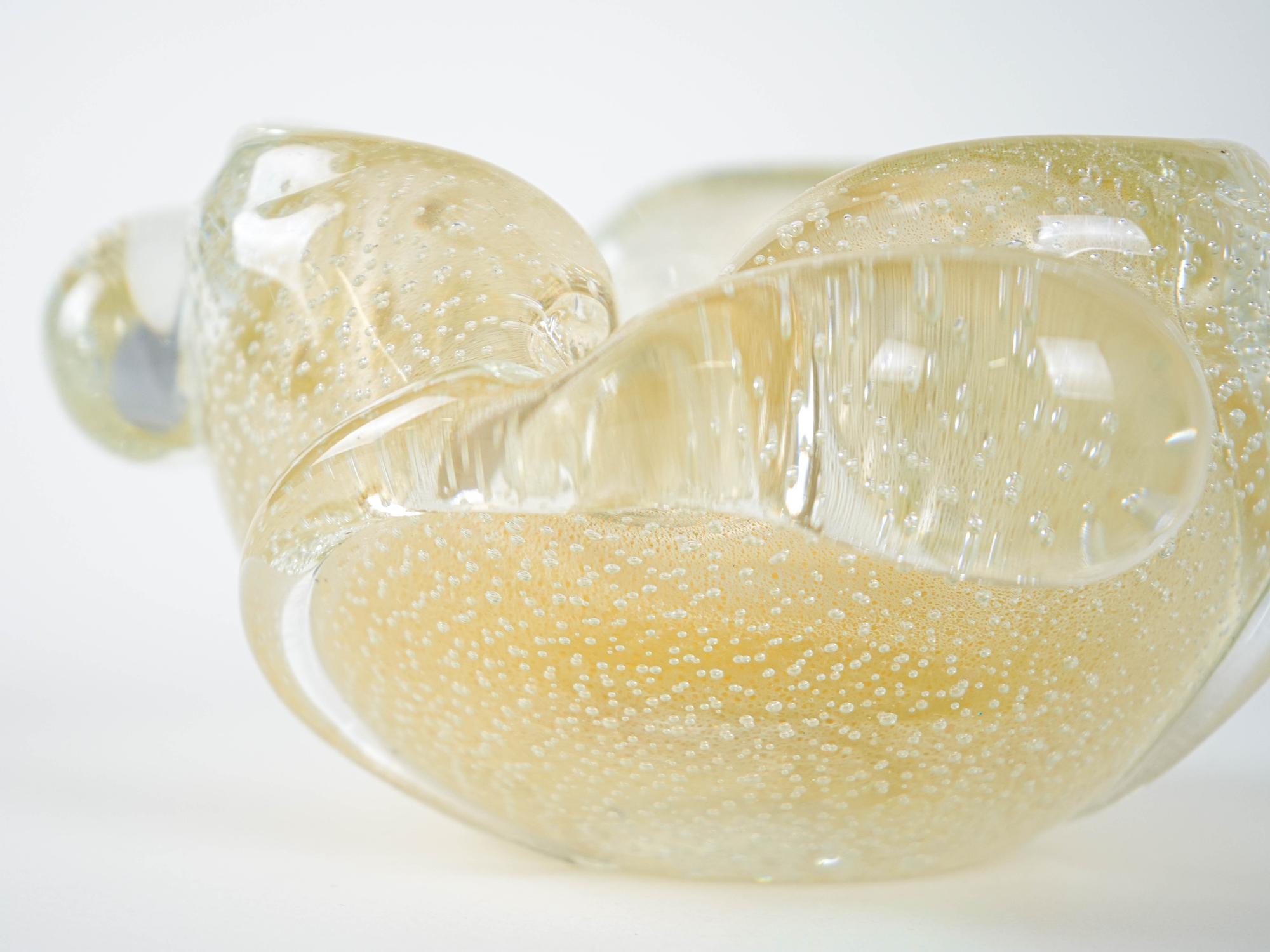 Aschenbecher Muranoglas Gelb 1960er Jahre 11